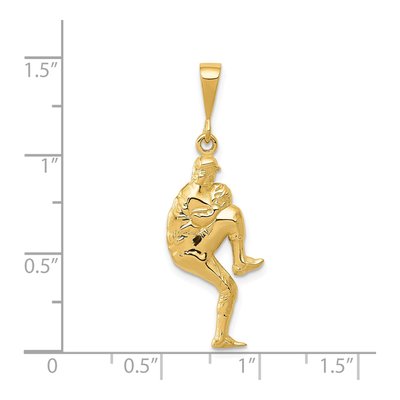 14K Yellow Gold 3D Baseball Pitcher Charm – view 6