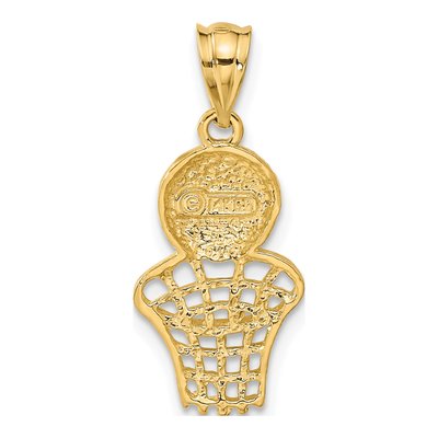14K Yellow Gold Basketball Net Pendant – view 4