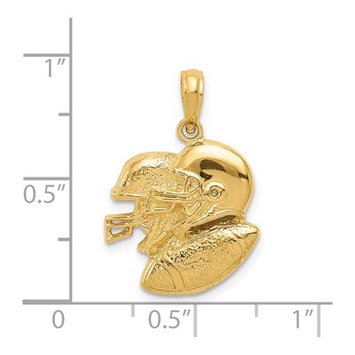 14K Yellow Gold Football Helmets Ball Charm – view 5