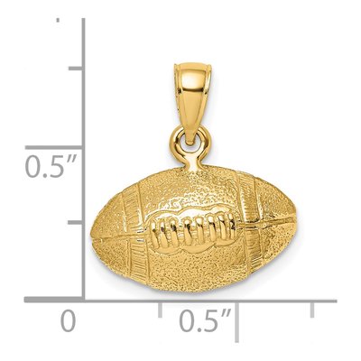 14K Yellow Gold 3-D Football Charm – view 4