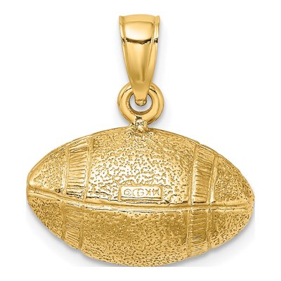 14K Yellow Gold 3-D Football Charm – view 5