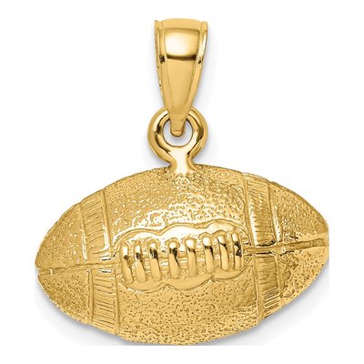 14K Yellow Gold 3-D Football Charm