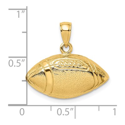 14K Yellow Gold Open-Back Football Charm – view 4