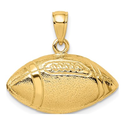 14K Yellow Gold Open-Back Football Charm
