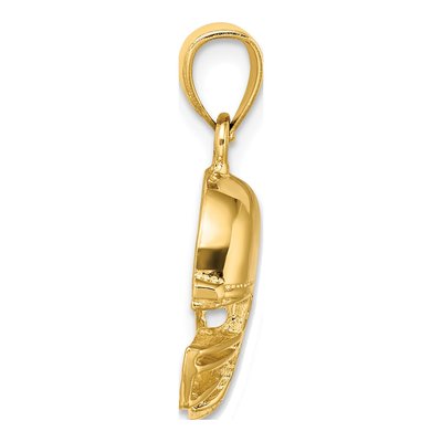 14K Yellow Gold Football Helmet Pendant – view 3