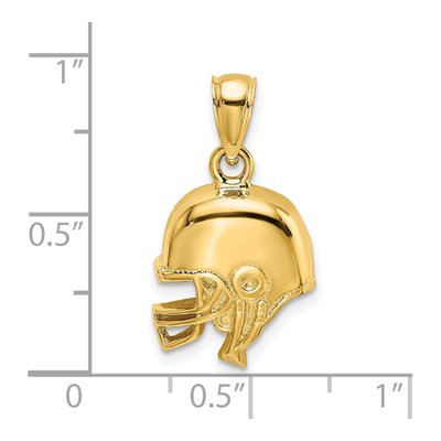 14K Yellow Gold Football Helmet Pendant – view 4