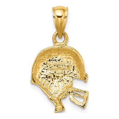 14K Yellow Gold Football Helmet Pendant – view 5