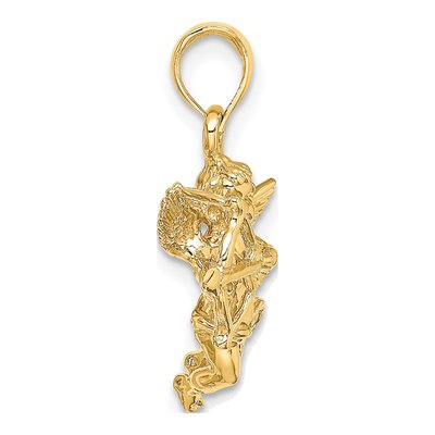 14K Yellow Gold Cupid Bow Arrow Charm – view 3