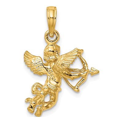 14K Yellow Gold Cupid Bow Arrow Charm – view 4