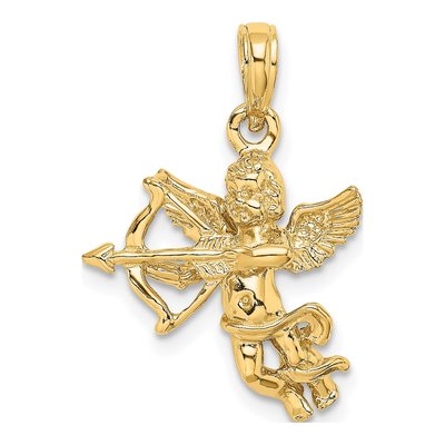 14K Yellow Gold Cupid Bow Arrow Charm