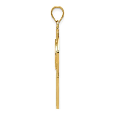 14K Yellow Gold Celtic Claddagh Cross Pendant – view 3