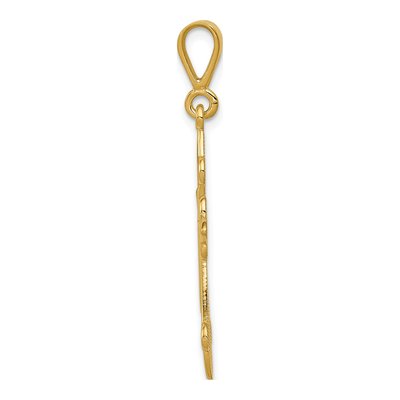 14K Yellow Gold Fleur de Lis Cross Pendant – view 3
