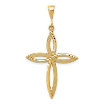14K Yellow Gold Passion Cross Pendant