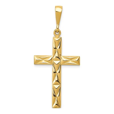 14K Yellow Gold Reversible Latin Cross Pendant