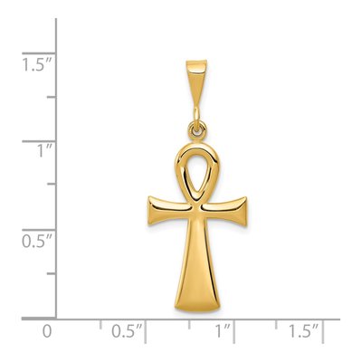 14K Yellow Gold Egyptian Ankh Cross Pendant – view 4