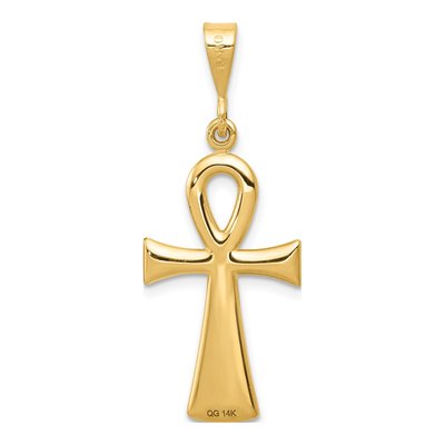 14K Yellow Gold Egyptian Ankh Cross Pendant – view 5