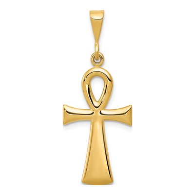 14K Yellow Gold Egyptian Ankh Cross Pendant