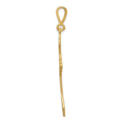 14K Yellow Gold Diamond-Cut Celtic Cross Pendant – view 3