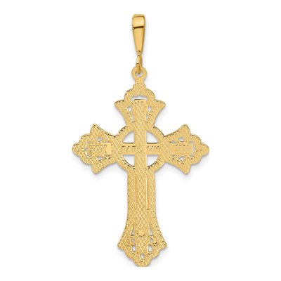 14K Yellow Gold Diamond-Cut Celtic Cross Pendant – view 4
