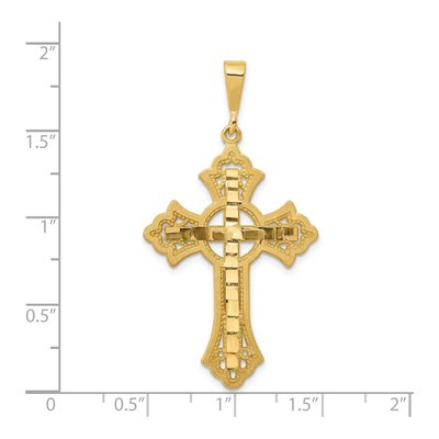 14K Yellow Gold Diamond-Cut Celtic Cross Pendant – view 5