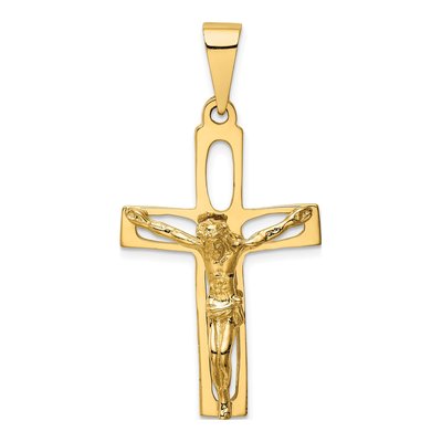 14K Yellow Gold Crucifix Pendant