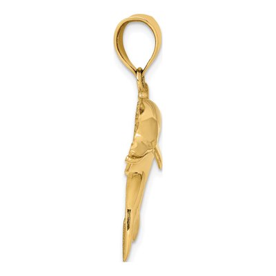 14K Yellow Gold Dolphin Pendant – view 3