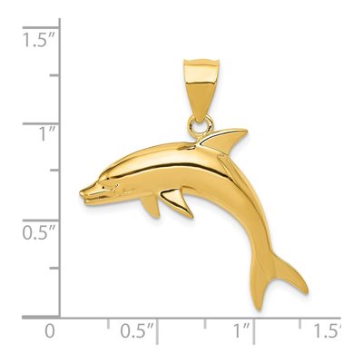 14K Yellow Gold Dolphin Pendant – view 5