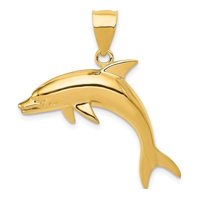 14K Yellow Gold Dolphin Pendant