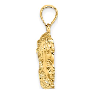 14K Yellow Gold Girl Head Pendant – view 3