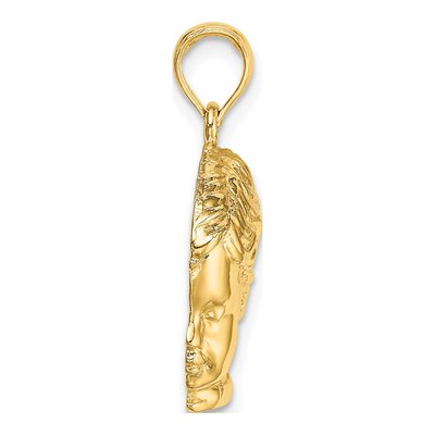 14K Yellow Gold Boy Head Charm Pendant – view 3