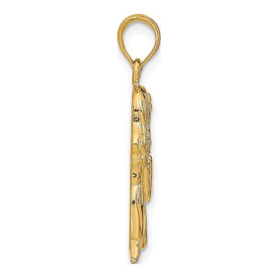 14K Yellow Gold Praying Girl Pendant – view 3