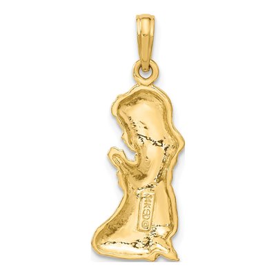 14K Yellow Gold Praying Girl Pendant – view 4