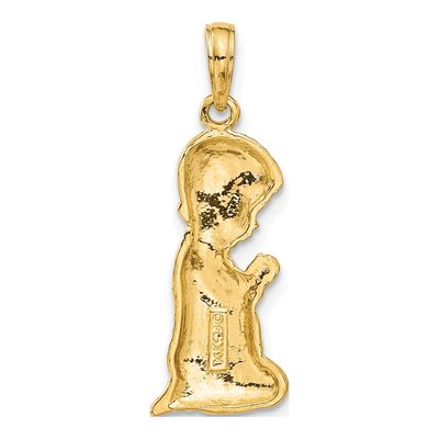 14K Yellow Gold Praying Boy Pendant – view 4