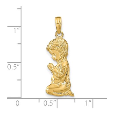 14K Yellow Gold Praying Boy Pendant – view 5