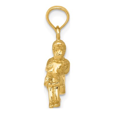 14K Yellow Gold Mother Holding Child Pendant – view 3