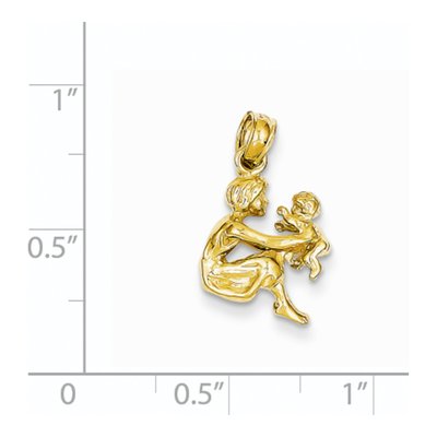 14K Yellow Gold Mother Holding Child Pendant – view 5