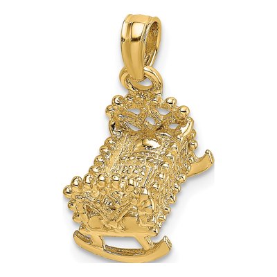 14K Yellow Gold Baby Cradle Charm – view 4
