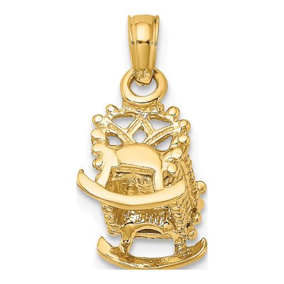 14K Yellow Gold Baby Cradle Charm – view 5