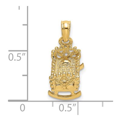 14K Yellow Gold Baby Cradle Charm – view 6