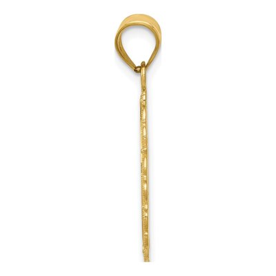 14K Yellow Gold Aries Zodiac Oval Pendant – view 3