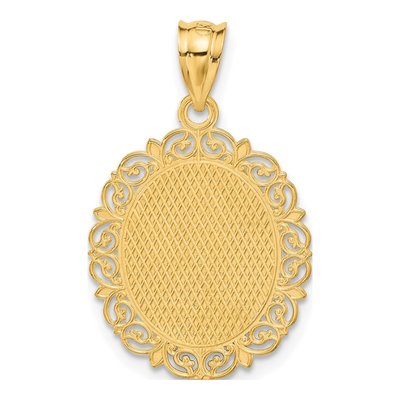 14K Yellow Gold Aries Zodiac Oval Pendant – view 4