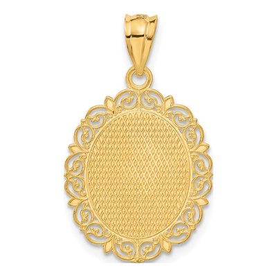 14K Yellow Gold Taurus Zodiac Oval Pendant – view 4