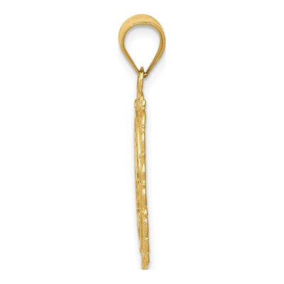 14K Yellow Gold Cancer Zodiac Oval Pendant – view 3