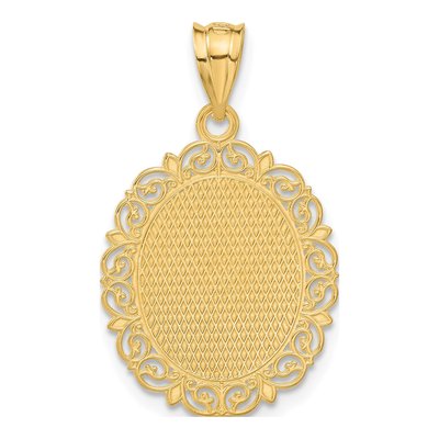 14K Yellow Gold Cancer Zodiac Oval Pendant – view 4