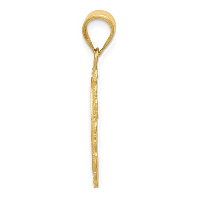 14K Yellow Gold Virgo Zodiac Oval Pendant – view 3