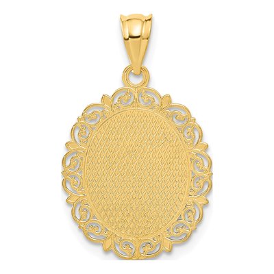 14K Yellow Gold Virgo Zodiac Oval Pendant – view 4