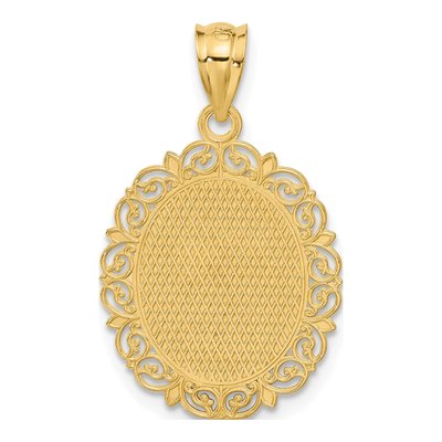 14K Yellow Gold Libra Zodiac Oval Pendant – view 4