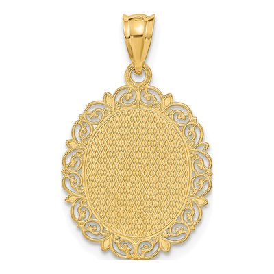 14K Yellow Gold Sagittarius Zodiac Oval Pendant – view 4
