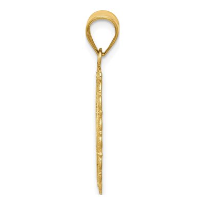 14K Yellow Gold Capricorn Zodiac Oval Pendant – view 3