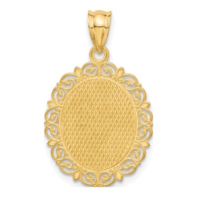 14K Yellow Gold Capricorn Zodiac Oval Pendant – view 4